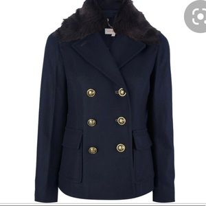 NWOT Tory Burch Logo Button Coat size 6